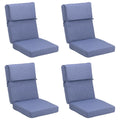 Aoodor Patio High Back Chair Cushion Olefin Fabric Slipcover Sponge Foam 46 X 21 X 4 Inch, Set Of 4 (Only Cushions)