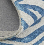 HomeRoots 511112 8 x 11 ft. Blue & Ivory Wool Geometric Hand Tufted Handmade Rectangle Area Rug
