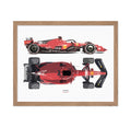 Poster Master Vintage Illustration Poster - Retro Sports Print - Race Car, Leclerc, Sainz, Cars, Driver, Fan - Gift for Athlete,