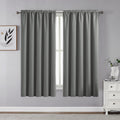 CUCRAF Light Grey Blackout Curtains 54 inch Length 2 Panels Set, Rod Pocket Room Darkening Drapes for Bedroom Living Room, Insul
