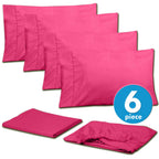 Cal King Size Bed Sheets - 6 Piece 1500 Supreme Collection Fine Brushed Microfiber Deep Pocket California King Sheet Set Bedding - 2 Extra Pillow Cases, Great Value, California King, Fuschia