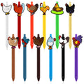 Sayglossy 12 Pcs Chicken Lover Gifts Funny Pens Bulk Roosters Turkey Hen Farm Animal Ballpoint Pens for Chicken Lovers Farm Chri