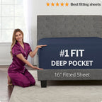 Deep Pocket Twin Bed Sheets - 3-Piece Includes: Real 16    Inch Extra Deep Pocket Fitted Sheet [Best-Fit For 14   -18 Mattress]