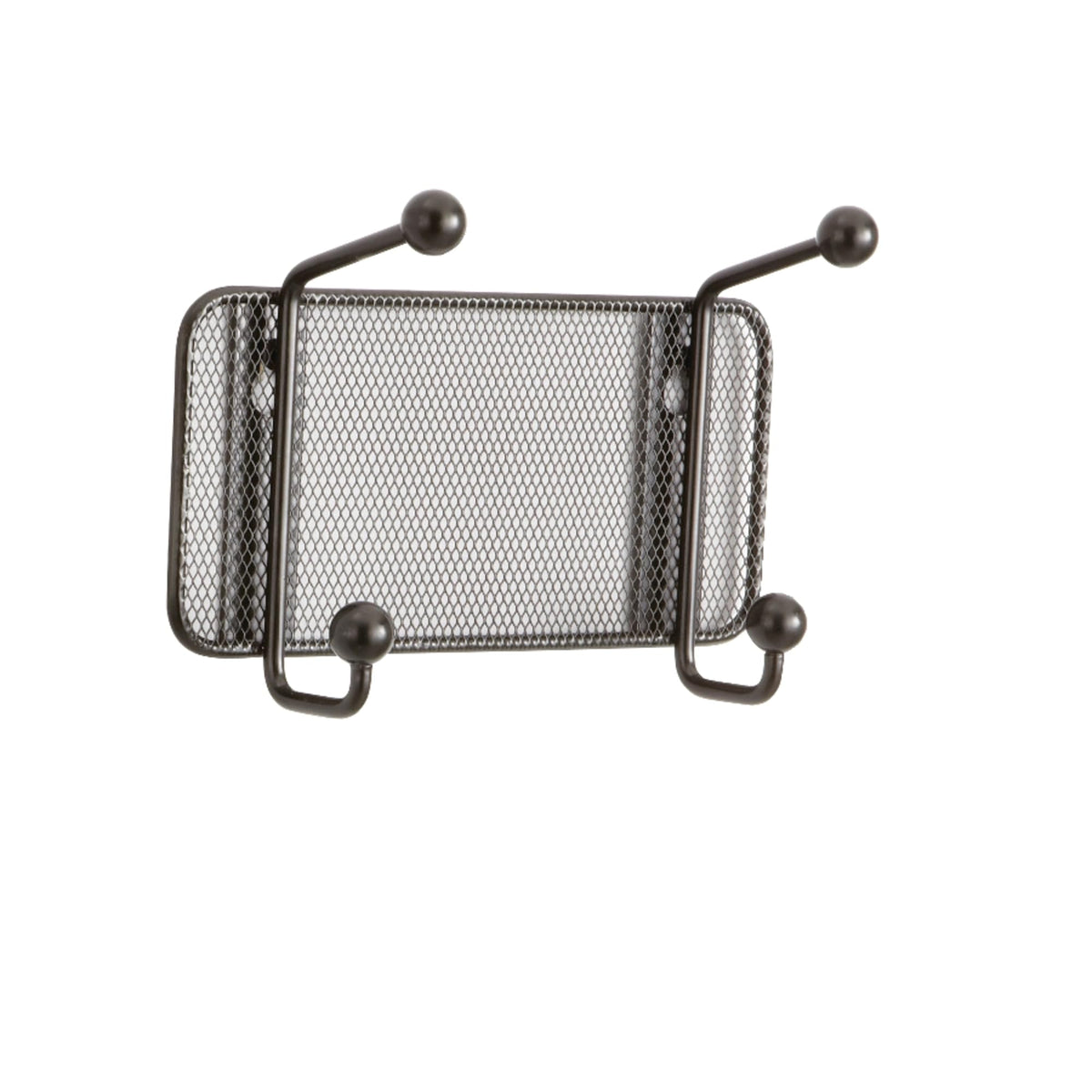 Safco - Onyx Mesh Wall Rack,2-Hook,8-1/2&quot;x3&quot;x5-1/2&quot;,Black, Sold as 1 Each, SAF 6401BL