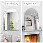 Minuover 30'' X 40'' Silver Arched Mirror, Large Arch Bathroom Vanity Mirror And Wall Decor Mirror, Metal Frame Arch Mirror For
