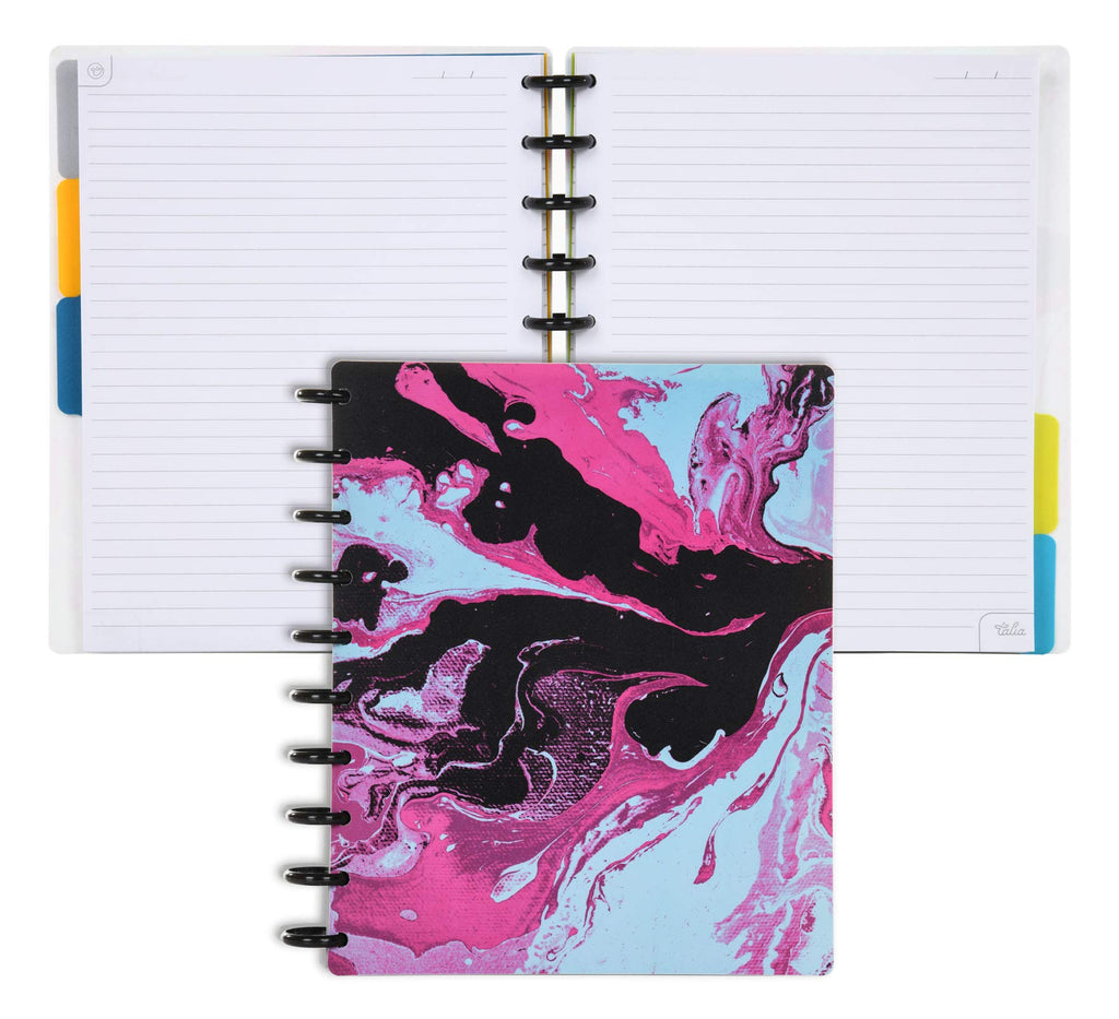 Talia Discbound Notebooks, Planner, Customizable, (Xmarble Flow Taffy, Midsize (7.5In X 9.75In))