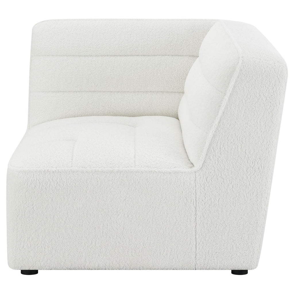 Coaster Sunny Contemporary Faux Leather Upholstered Corner in Natural