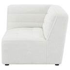Coaster Sunny Contemporary Faux Leather Upholstered Corner in Natural