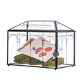 NCYP Wedding Glass Cards Box with Slot and Lock - 12.6 x 5.9 x 9 - Vintage Indoor Tabletop Geometric Terrarium, Black Card Holde