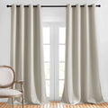 Nicetown Bedroom Blackout Long Natural Curtains 120 Length - Energy Saving Thermal Insulated Solid Grommet Luxury Room Darkening