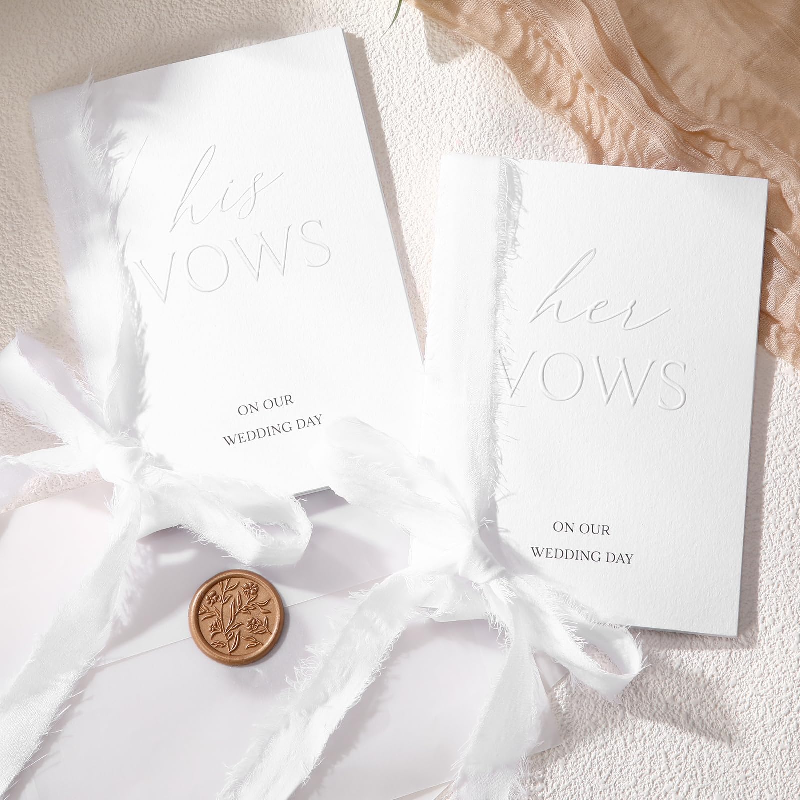 Honoson Embossed Wedding Vow Books with Embossed Letters Perfectly Sized Vow Books for Wedding Registry Gifts Ideas for Bride Gr