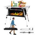 CampLand Aluminum Table Height Adjustable Folding Table Camping Outdoor Lightweight for Camping, Beach, Backyards, BBQ, Party (S