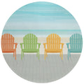 Harbor Ha1 Blue Coastal Rug Round 8' X 8'