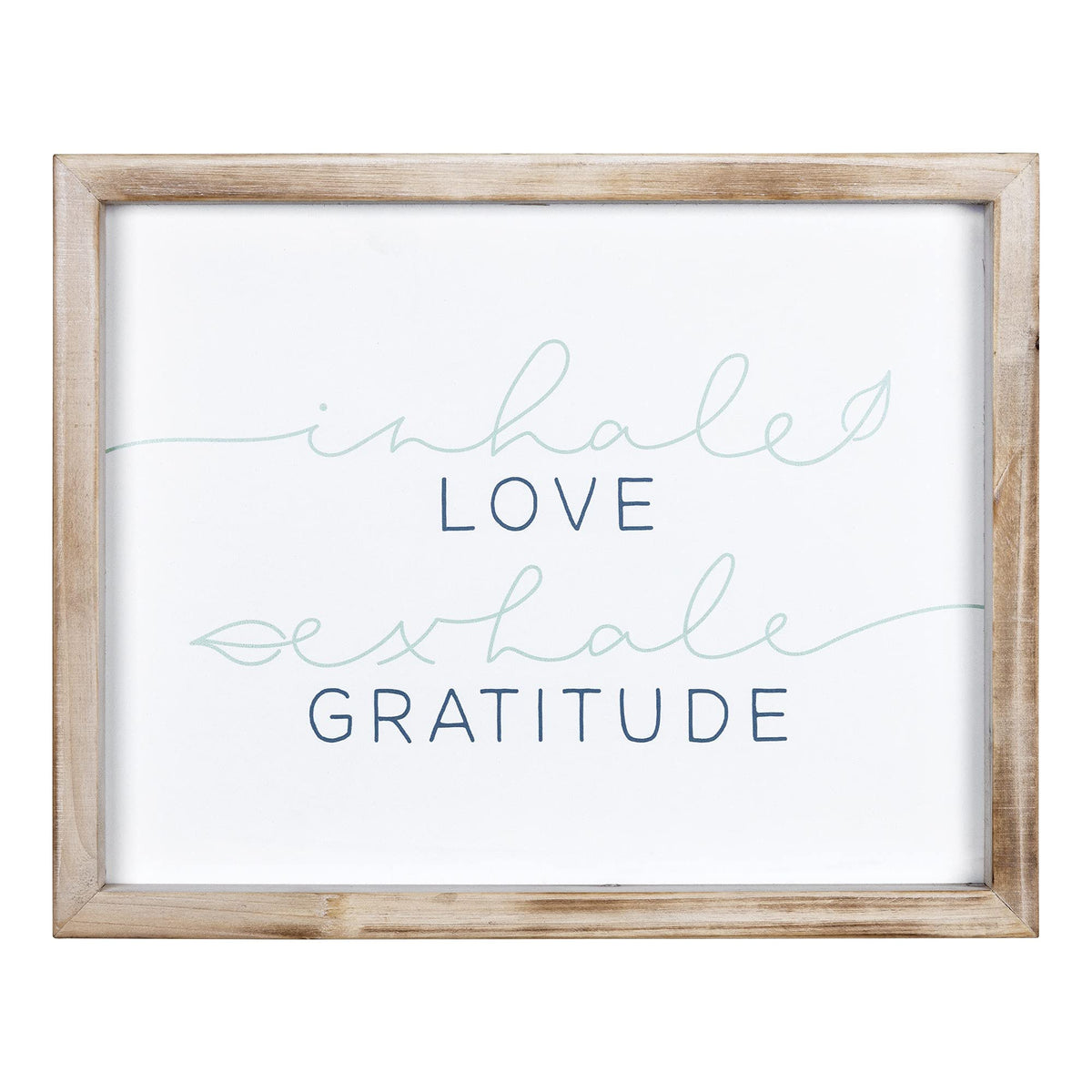 HomeRoots Multi 60% MDF 40% Wood Inhale Love Exhale Gratitude Framed Wall Art