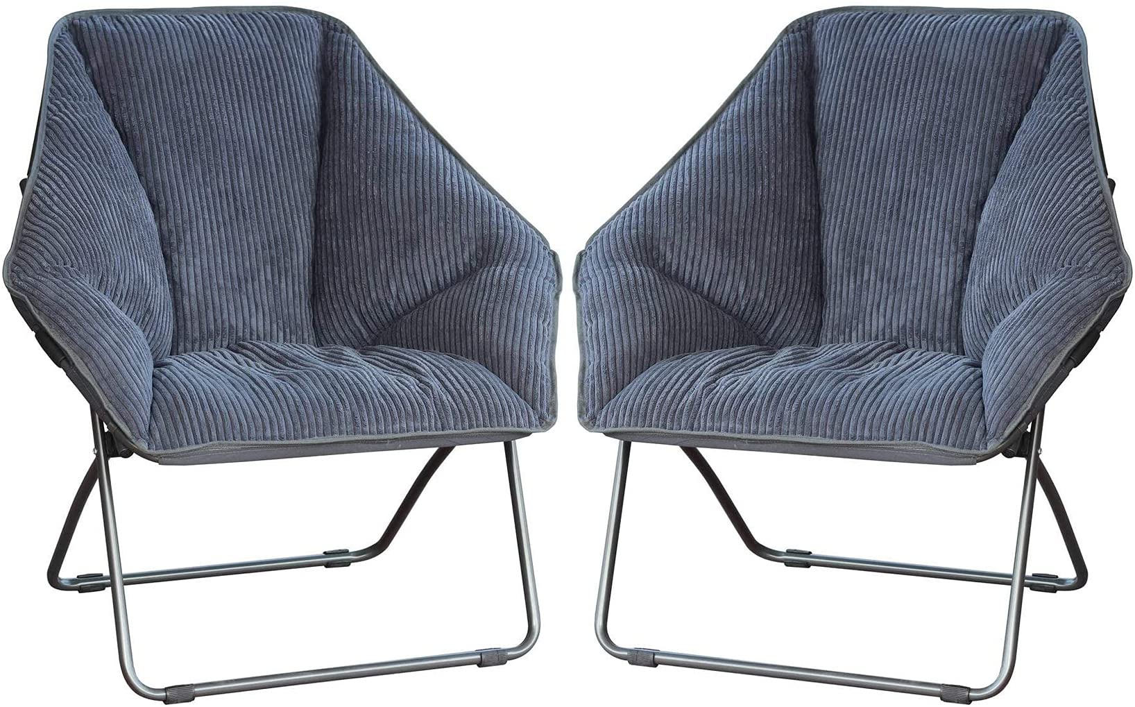 Zenithen Limited Hexagon Portable Durable Folding Comfortable Metal Frame Dish Chair For Gaming, Bedrooms, Dorm Rooms, And Livin