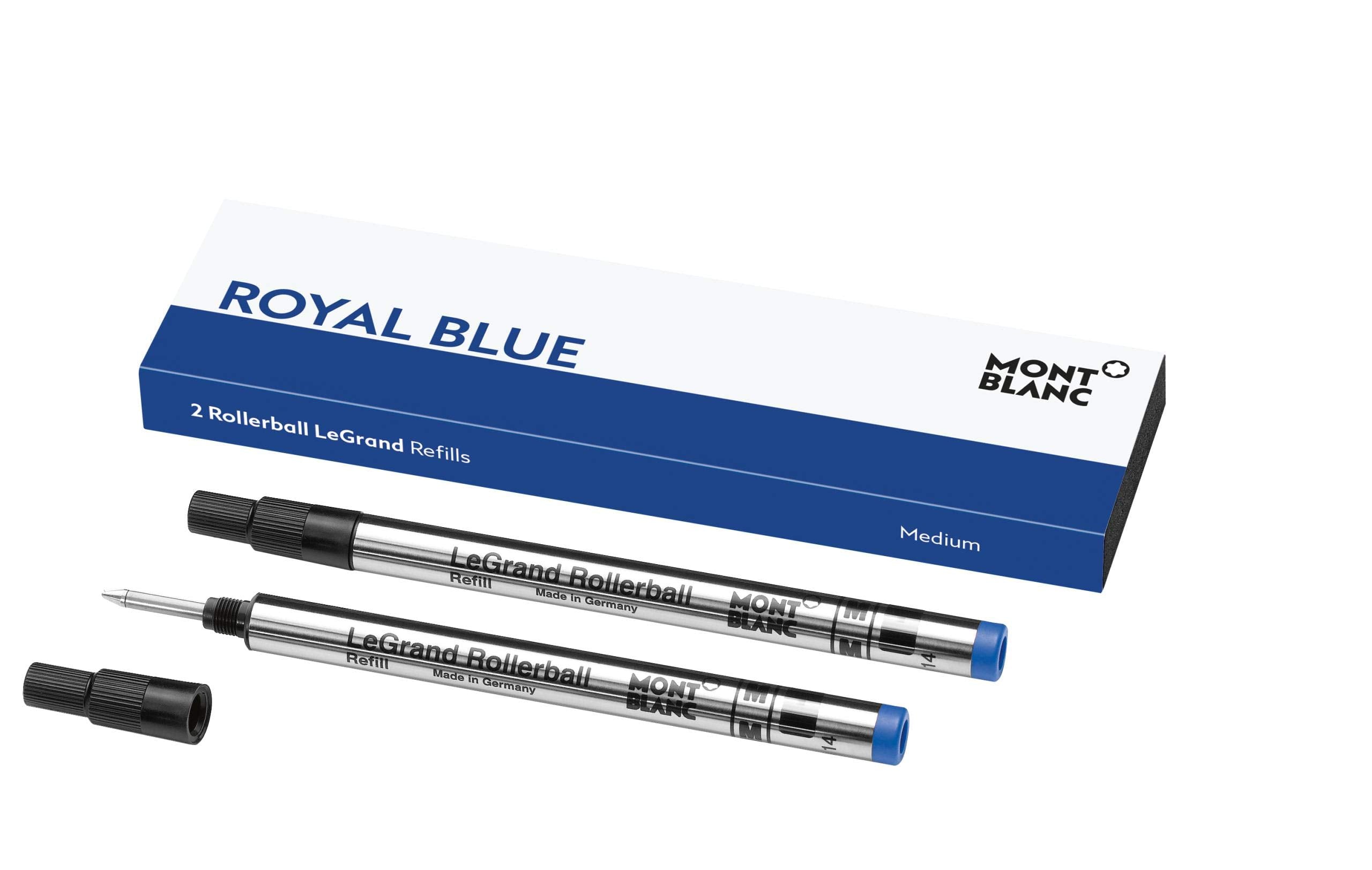 Montblanc Rollerball Legrand Refills (M) Royal Blue 124503 - Pen Refills For Meisterstck Legrand Rollerball Pens With A Medium T