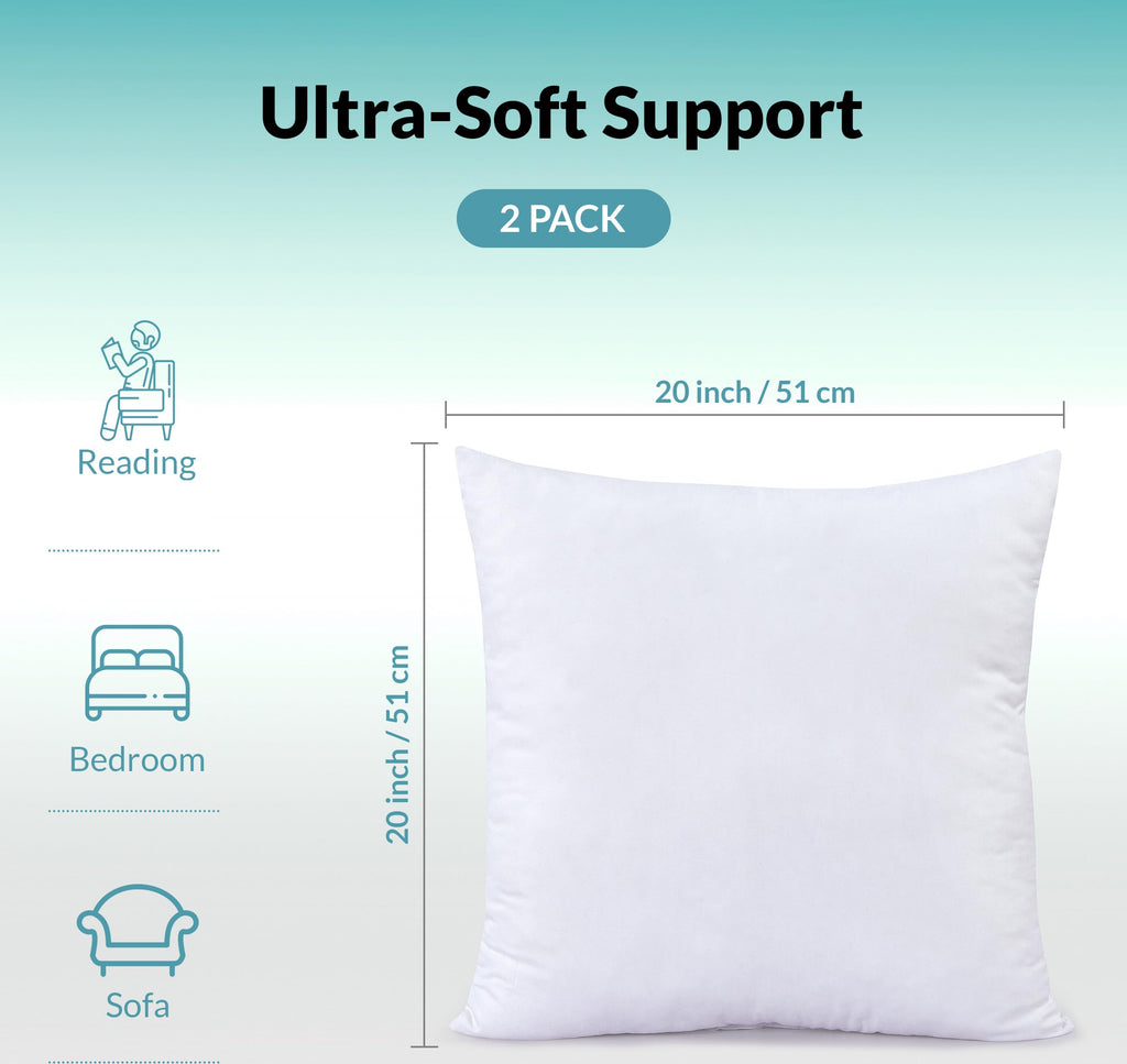 Royale Linens Throw Pillow Insert - Rectangle Pillow - Bed&Couch Pillow - Sofa Pillow Insert - Decorative Pillow Insert - Inner