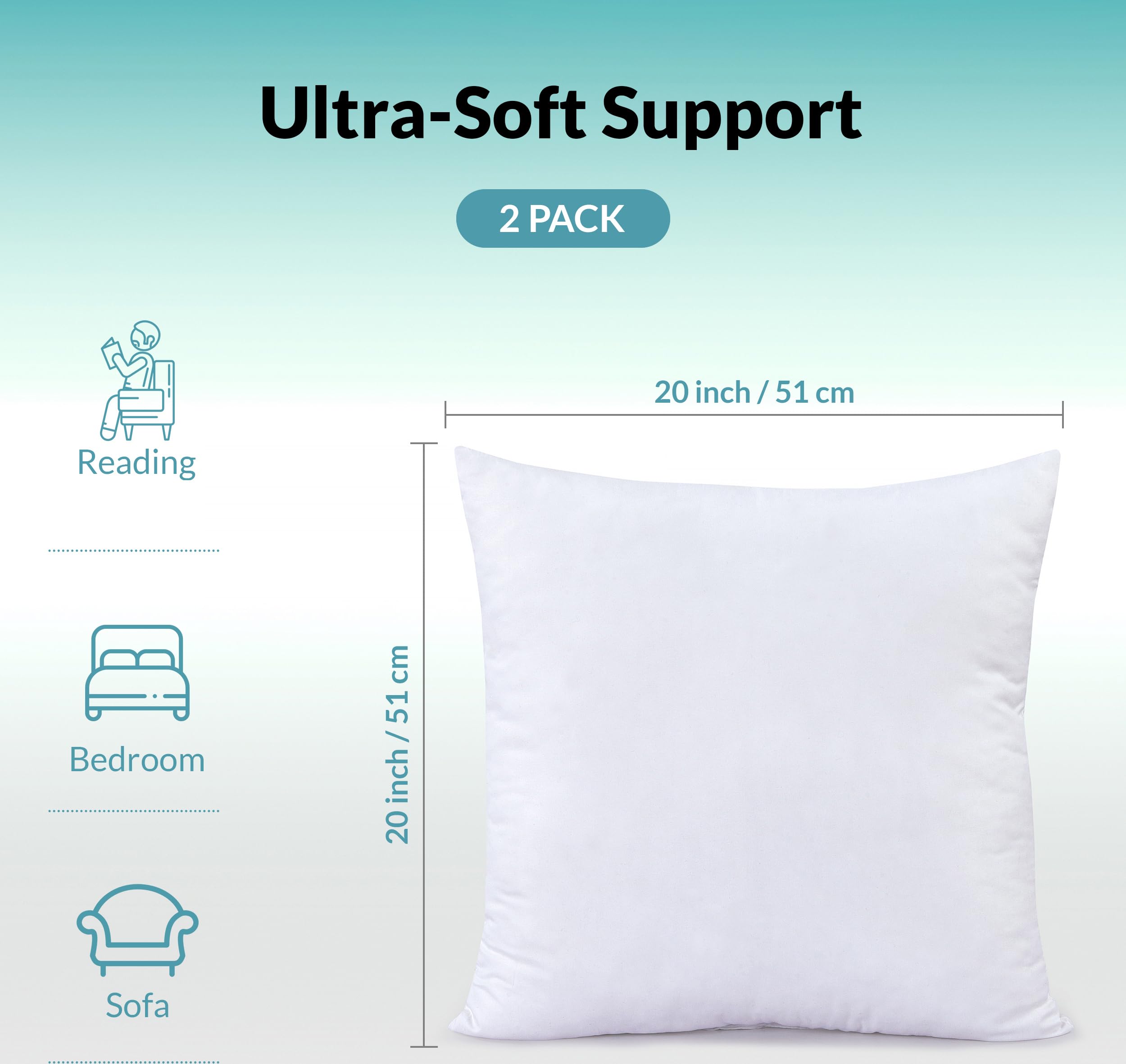 Royale Linens Throw Pillow Insert - Rectangle Pillow - Bed&Couch Pillow - Sofa Pillow Insert - Decorative Pillow Insert - Inner
