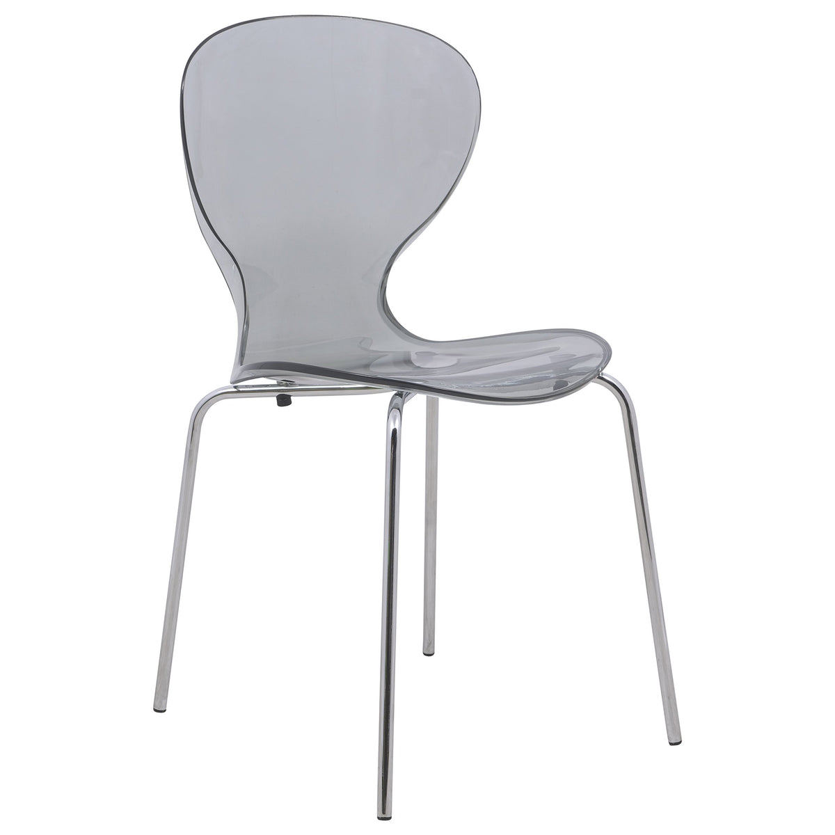 LeisureMod Modern Indoor/Outdoor Home Decorative Furniture Oyster Transparent Side Chair - Transparent Black