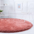 Rugs.com Infinity Collection Solid Shag Area Rug 6 Ft Round Vintage Rose Shag Rug Perfect for Kitchens, Dining Rooms