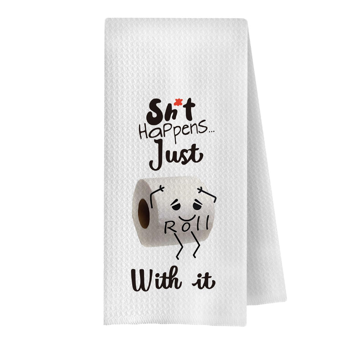 GCFET Funny Bathroom Hand Towels  Funny Hand Towels for Bathroom, Funny Bathroom Decor, Just Roll with It Decorative Hand Towel