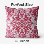 M-Qizi Red Throw Pillow Covers - Flannel Red Pillow Covers 18X18 Set Of 4, Decorative Red Pillow Covers, Chinoiserie Pillow Cove