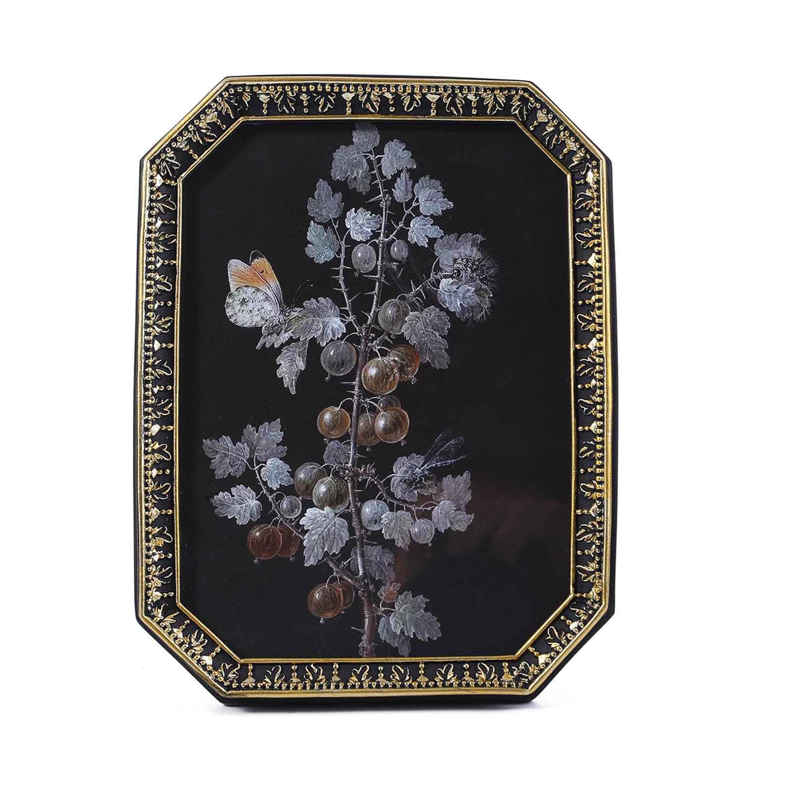 SIKOO Vintage Picture Frame 5x7 Antique Picture Frame Black Gothic Picture Frame Ornate Photo frame, Vintage Wall Art, Black and
