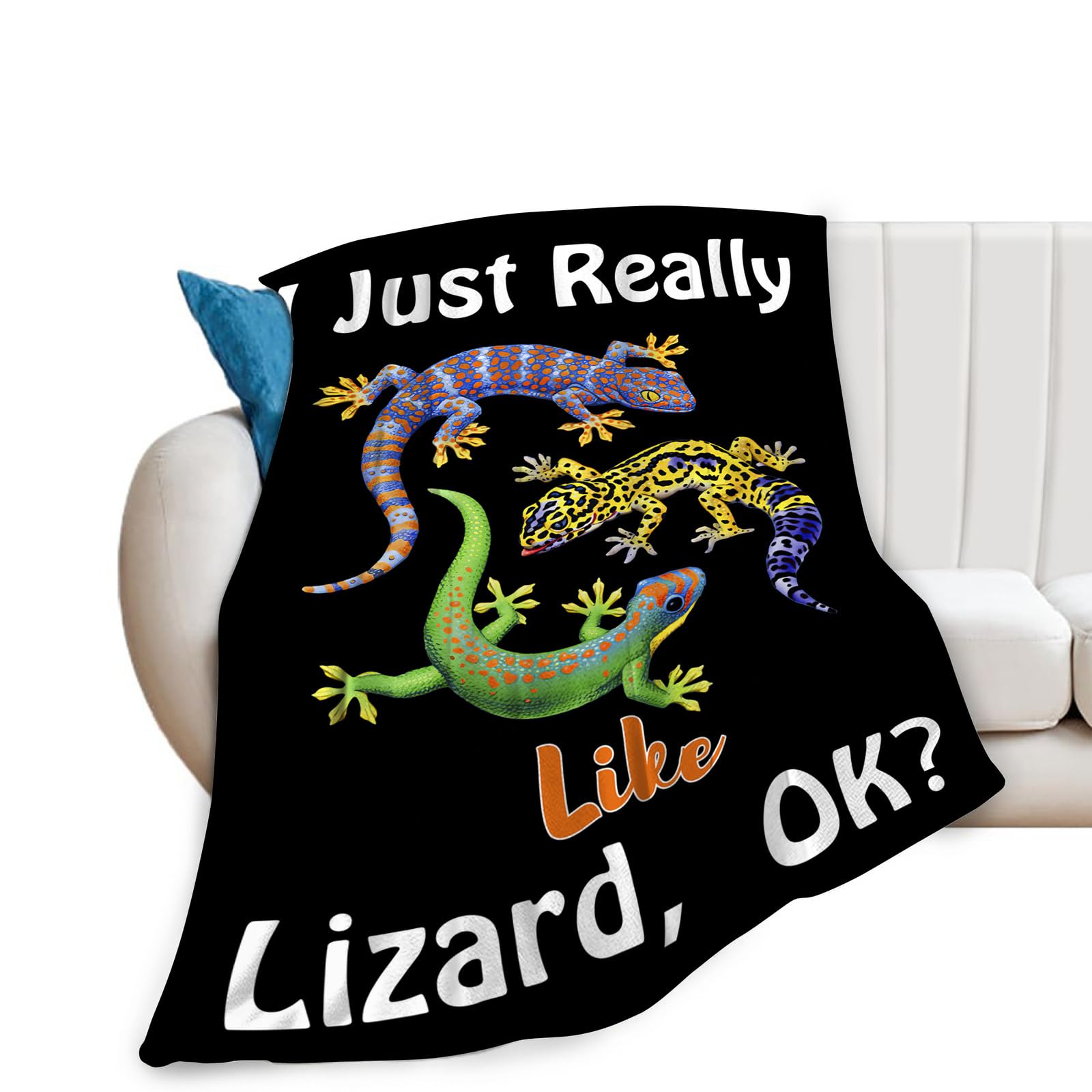 Lizard Blanket Cozy Plush Reptiles Animal Gifts Lovers Throw Blanket Flannel Fleece Ultra Soft Fuzzy Cute Gecko Party Blankets F