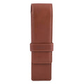 Diloro Leather Double Pen Case Pencil Pouch Holder For Two Fountain Pens Ballpoint Rollerball And Pencils (Bugatti Tan)