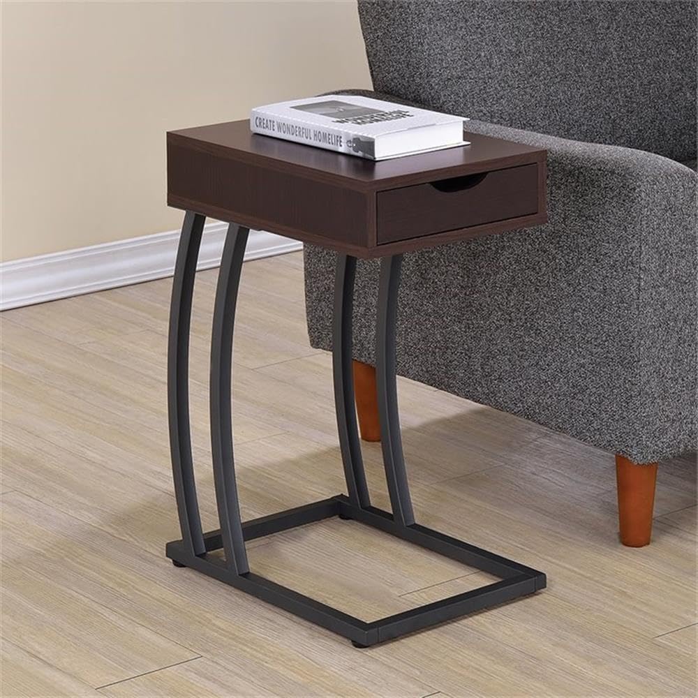 Coaster Industrial Accent Table with Storage Drawer and Outlet Cappuccino 900578