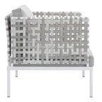 Modway Harmony Sunbrella® Basket Weave Outdoor Patio Aluminum Armchair in Taupe Gray