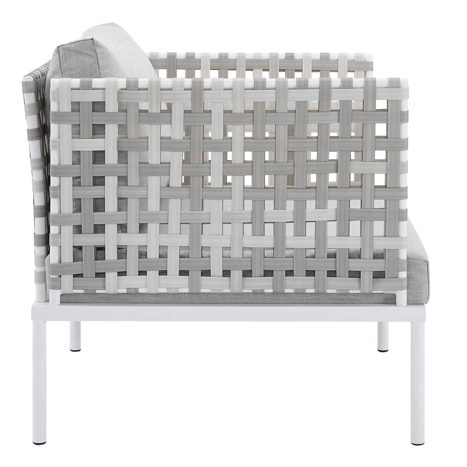 Modway Harmony Sunbrella® Basket Weave Outdoor Patio Aluminum Armchair in Taupe Gray