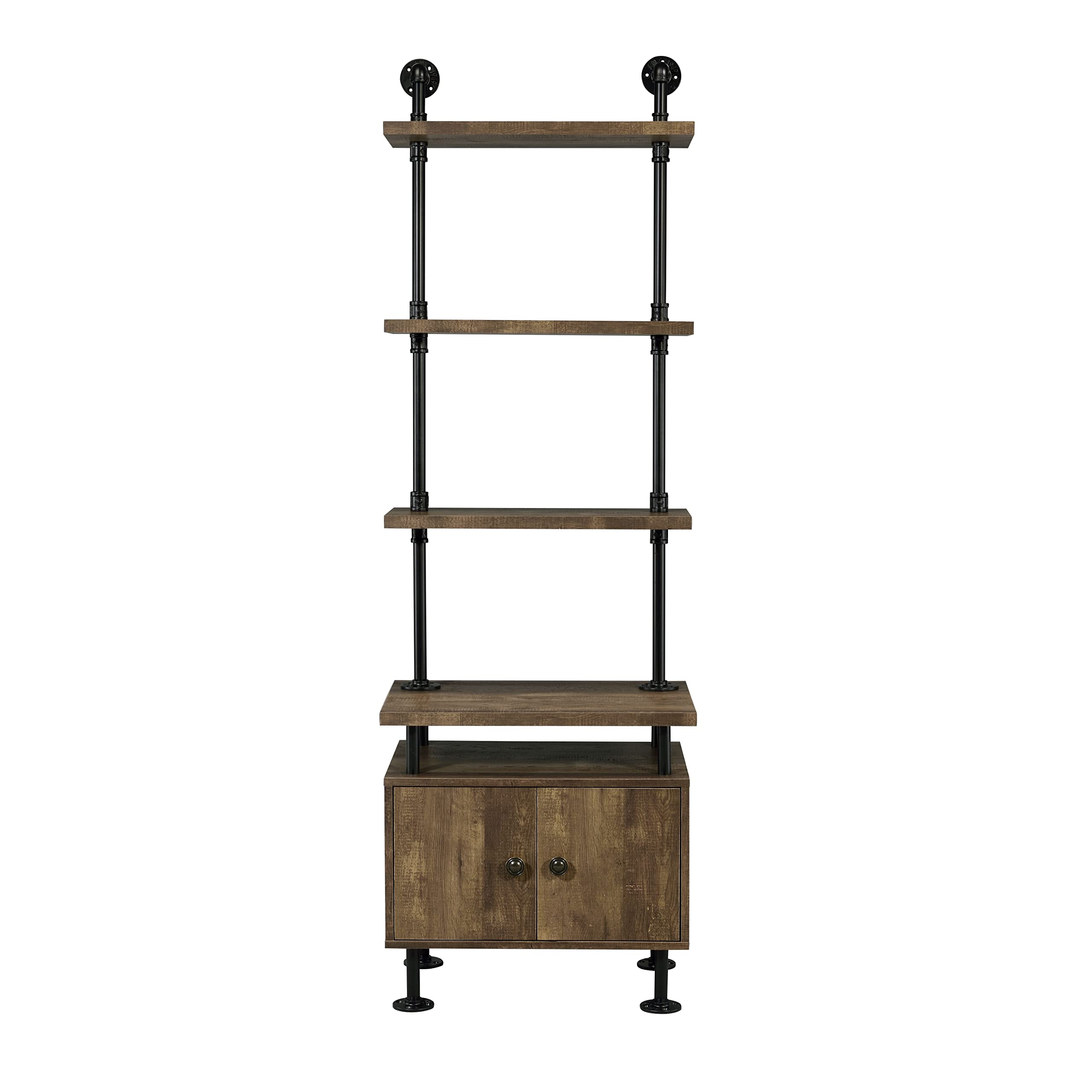 Acme Furniture Acme Ensata II Side Pier, Rustic Oak & Black Finish Cabinet