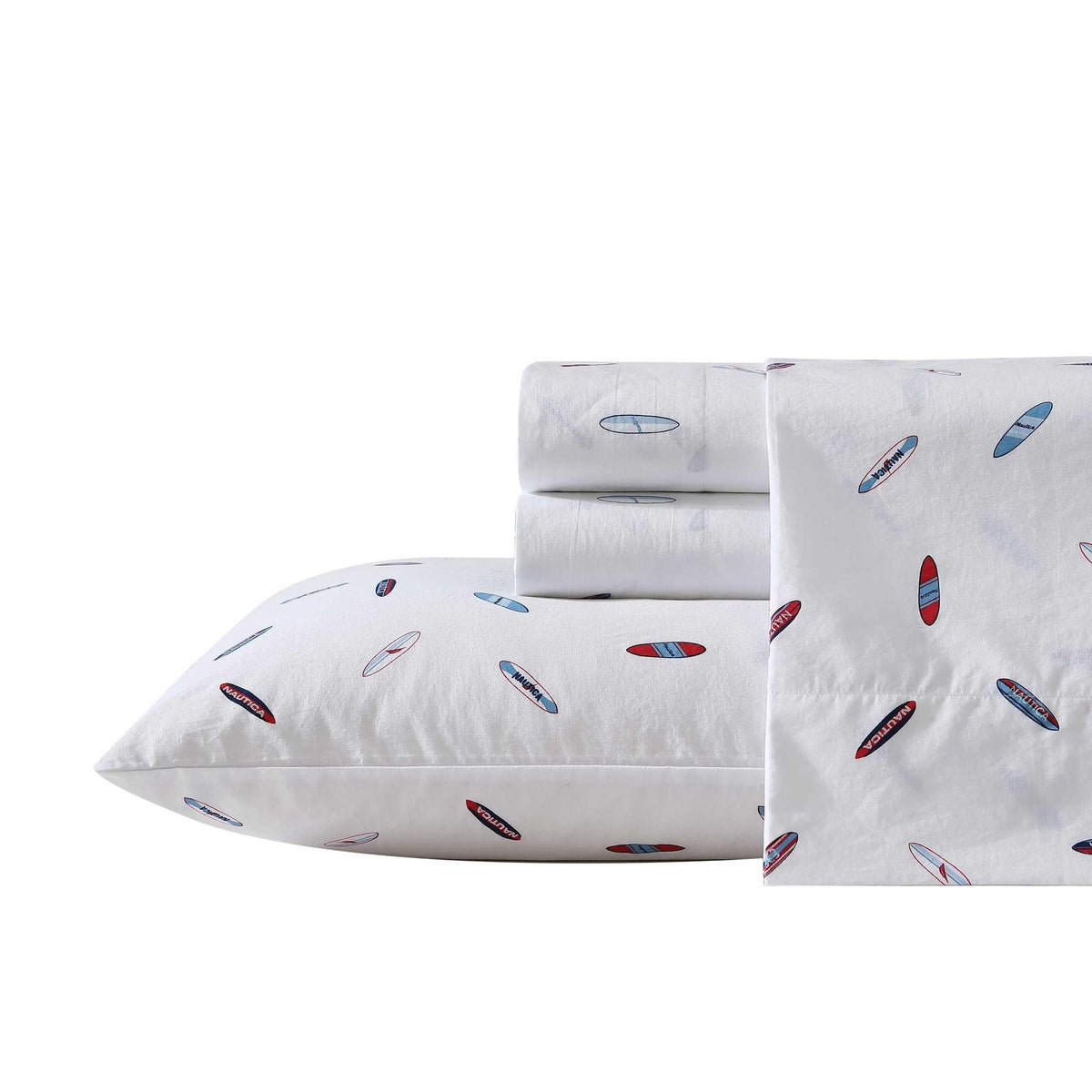 Nautica - Queen Sheets, Cotton Percale Bedding Set, Casual Home Decor (High Surf Navy, Queen)