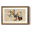 ARPEOTCY Vintage Gold Framed Large Wall Art, Classical Flying Butterflies Painting, Canvas Prints with Antique Picture Frame, Vi