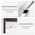 Sha Cerlin Full Size Lift Up Storage Bed/Button Tufted Wingback Headboard/Hydraulic Storage/Upholstered Platform Bed Frame/No Box Spring Needed/Wood Slats Support/Light Beige