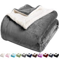 Lbro2M Sherpa Blanket Super Soft Fuzzy Plush Warm Cozy Fluffy Throw Reversible Luxurious Blankets (Queen(90X90 Inches), Grey)