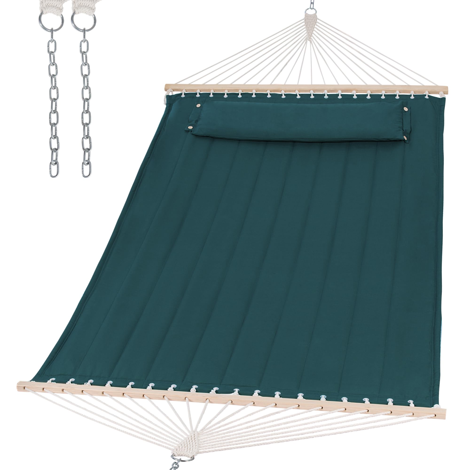 SUNCREAT Hammocks Replacement Hammock for Stand, 475 lbs Capacity, Two Person Patio Hammock for Outside, Dark Green