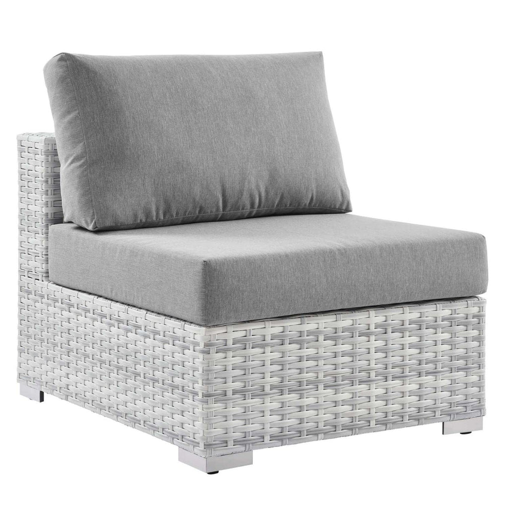 Modway EEI-4298-LGR-GRY Convene Outdoor Patio Chair Armless, Light Gray Gray