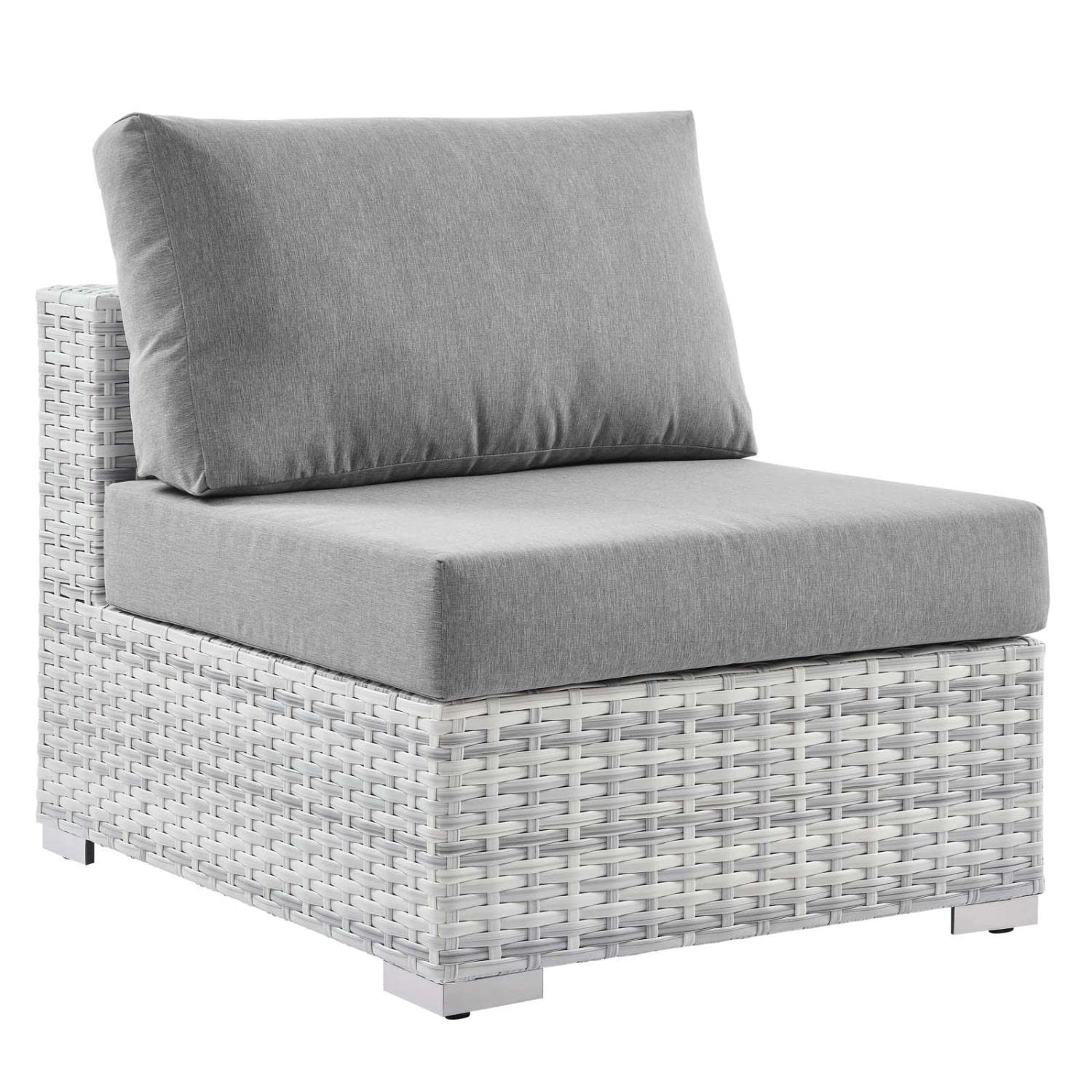 Modway EEI-4298-LGR-GRY Convene Outdoor Patio Chair Armless, Light Gray Gray