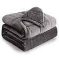 Cottonblue 20Lbs Weighted Blanket Queen Size, 60X80 Inches Grey Sherpa Weighted Blanket Throw Sofa Bedding Heavy Blanket For Adu