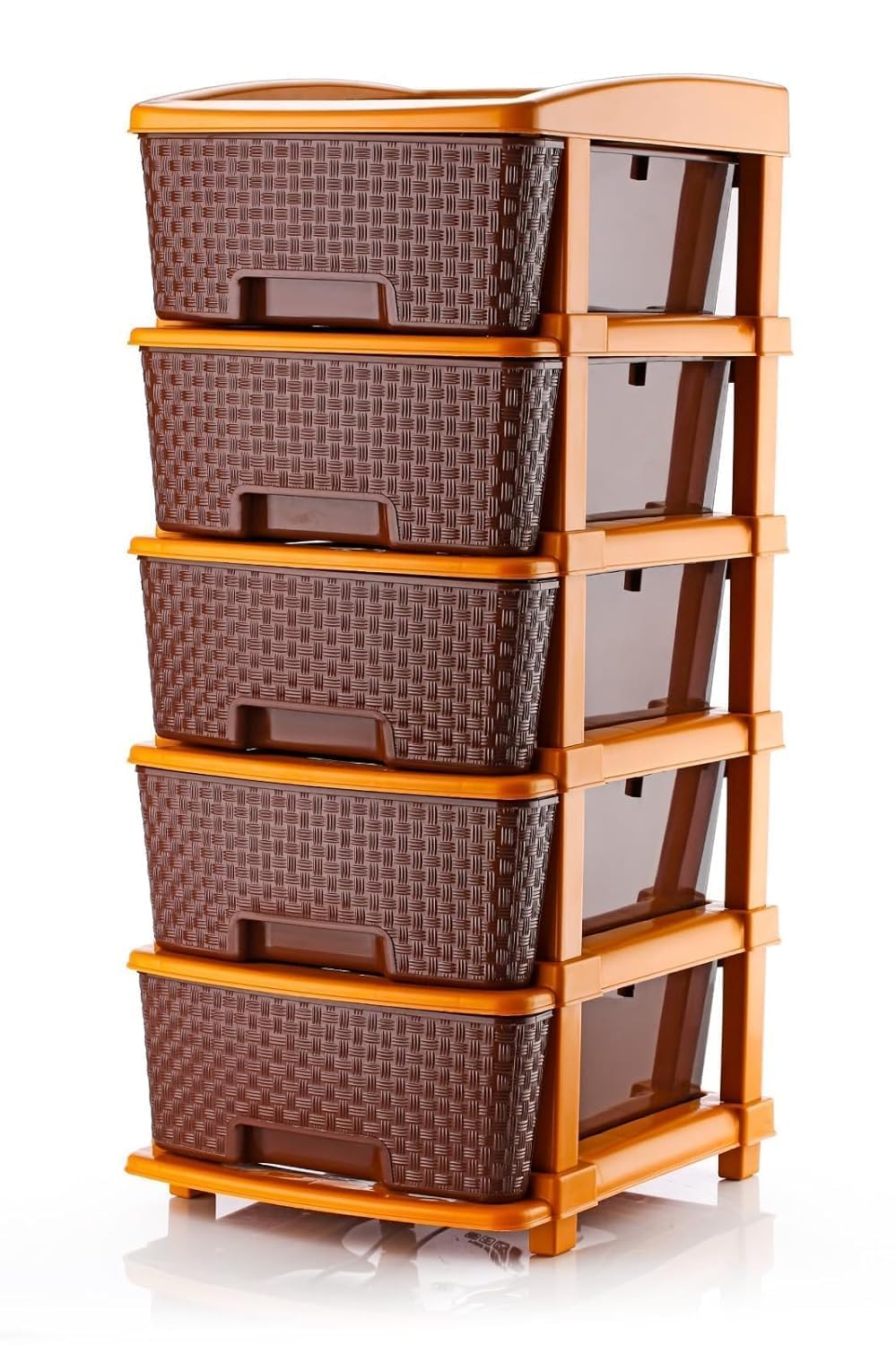 Plastic 5 Rack Multipurpose Modular Drawer Storage Rack | Kitchen & Home Essentials Organizer Storage Box Cabinet | Almira Set F