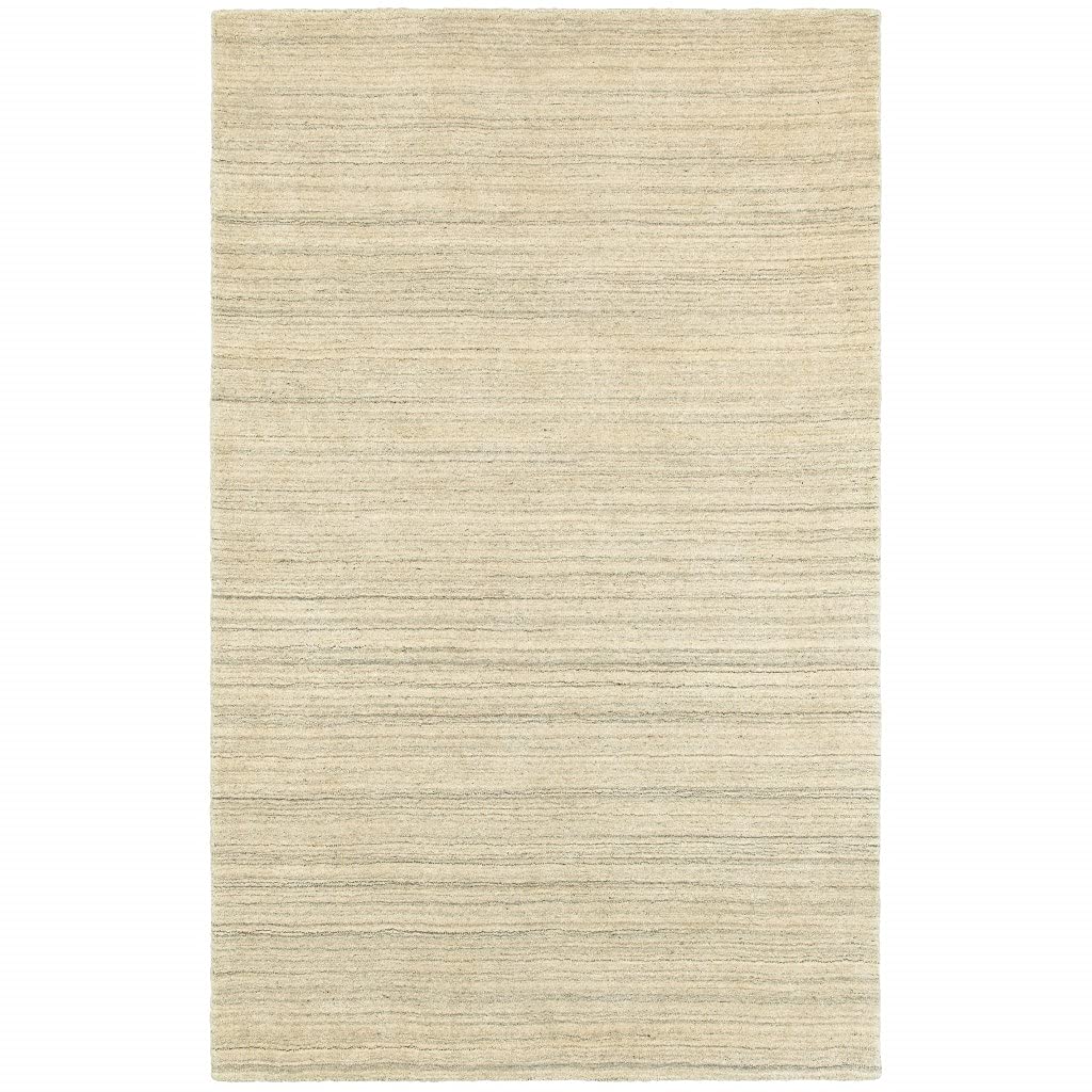 HomeRoots Wool 8’ x 10’ Two-Toned Beige and GrayArea Rug