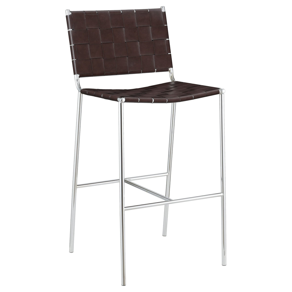 Coaster Home Furnishings Adelaide Upholstered Pub Height Bar Stool Brown And Chrome