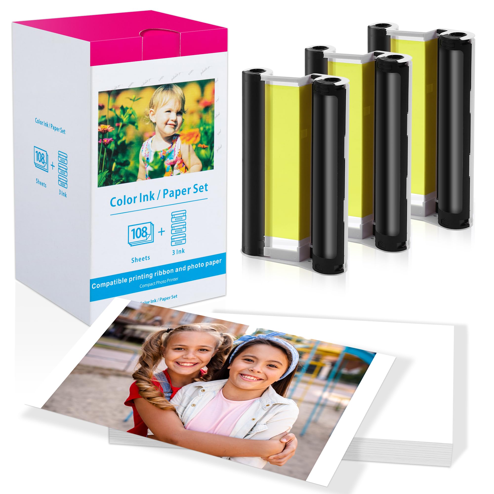 Compatible For Canon Selphy Cp1300 Cp1500 Ink And Paper For Canon Cp1200 Cp1000 Cp910 Cp900 Cp810 Cp760 Cp770 Cp780, Kp-108In 3