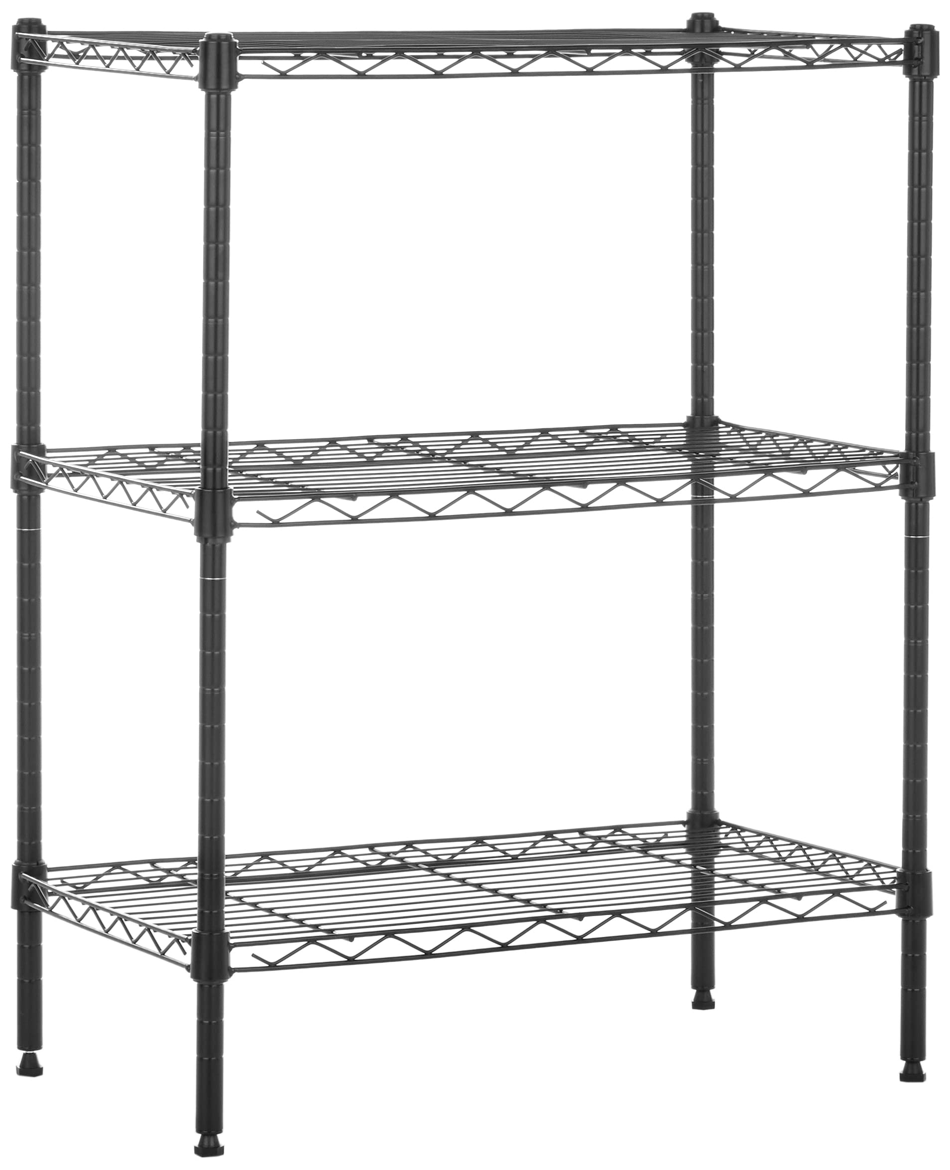 Amazon Basics 3-Shelf Adjustable Heavy Duty Steel Wire Rack Storage Shelving Organizer for Kitchen, Garage, 23.2'' L x 13.4'' W 