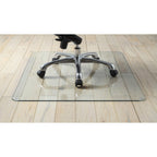 Lorell Tempered Glass Chairmat, 44" Width x 50" Depth x 0.25" Thickness, Clear, 1 Each