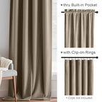 Lazzzy Tan Velvet Curtains Room Darkening Thermal Insulated Curtains 84 Inch Length Soundproof Noise Reducing Drapes For Bedroom Living Privacy Home Decor Rod Pocket, 2 Panels