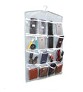 Big buyer 2 Pcs Polyester 16 Pockets Clear Hanging Bag for Socks Bra Underwear Cupboard Rack Hanger Storage Organiser  Multicol