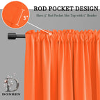 Donren Bright Light Orange Room Darkenging Curtains For Living Room - Pumpkin Halloween Decoration Blackout Thermal Insulated Cu